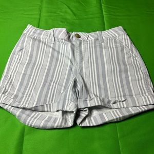Grey and white striped shorts